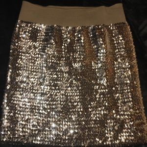 Gold sequin bodycon skirt